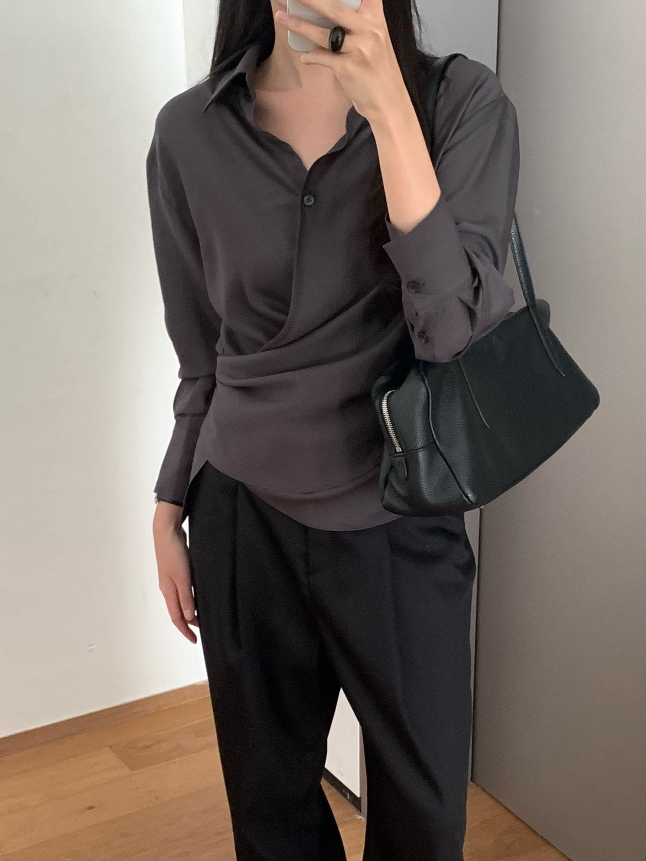 Meli wrap blouse-2col