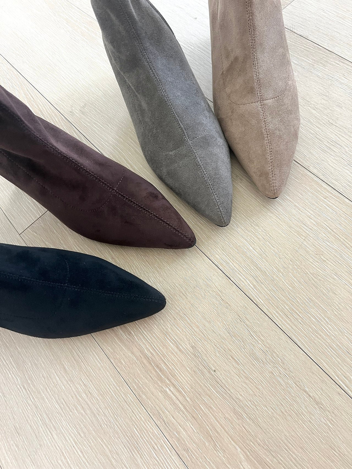 Stretch Suede Ankle Boots-4col