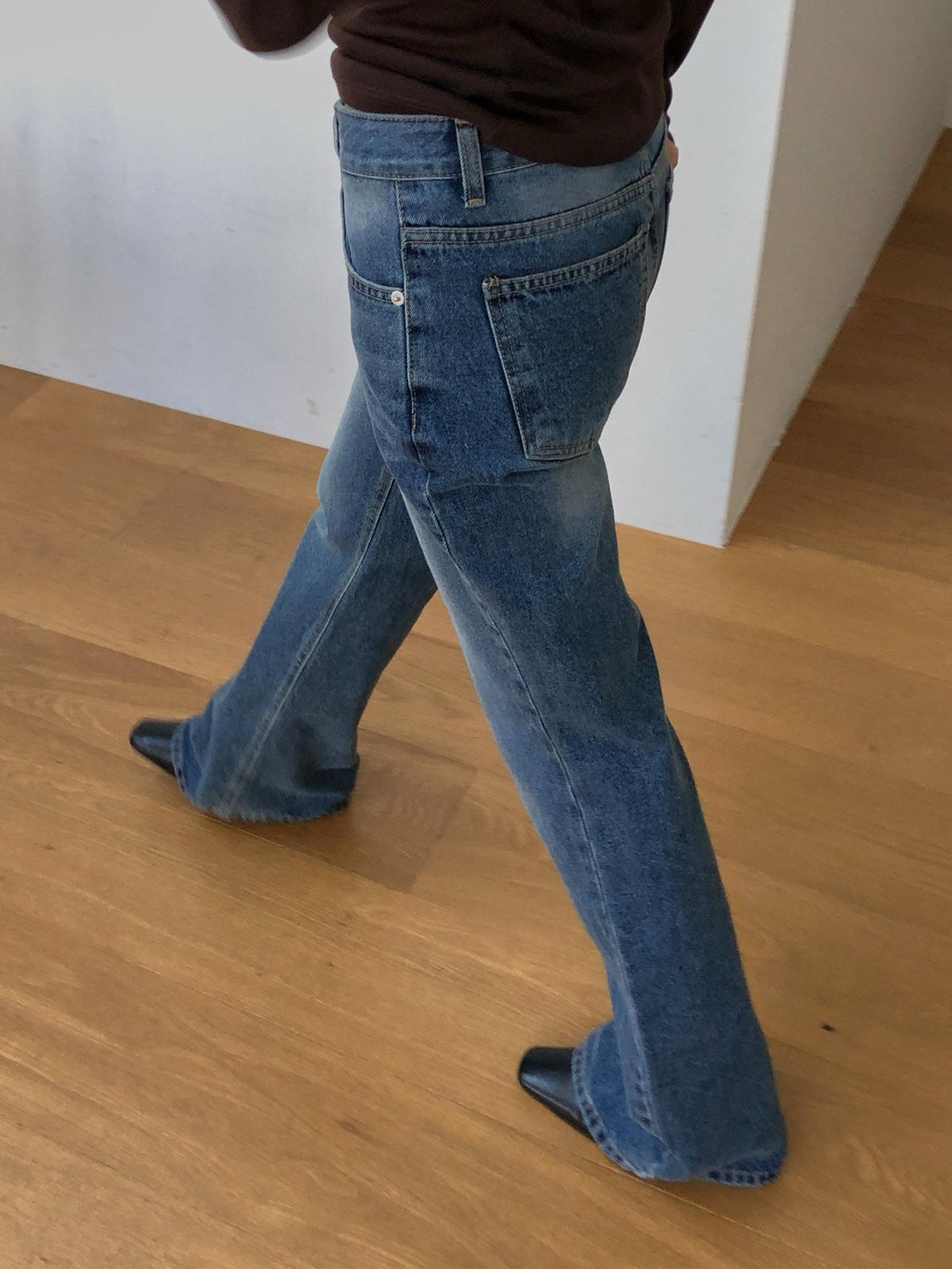 rise bootcut denim