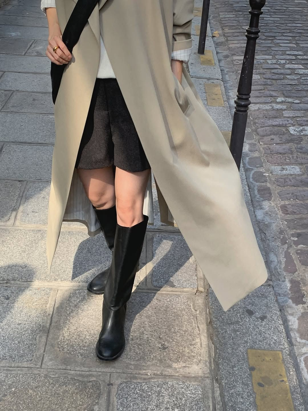 mare stripe-lining trench coat-2col