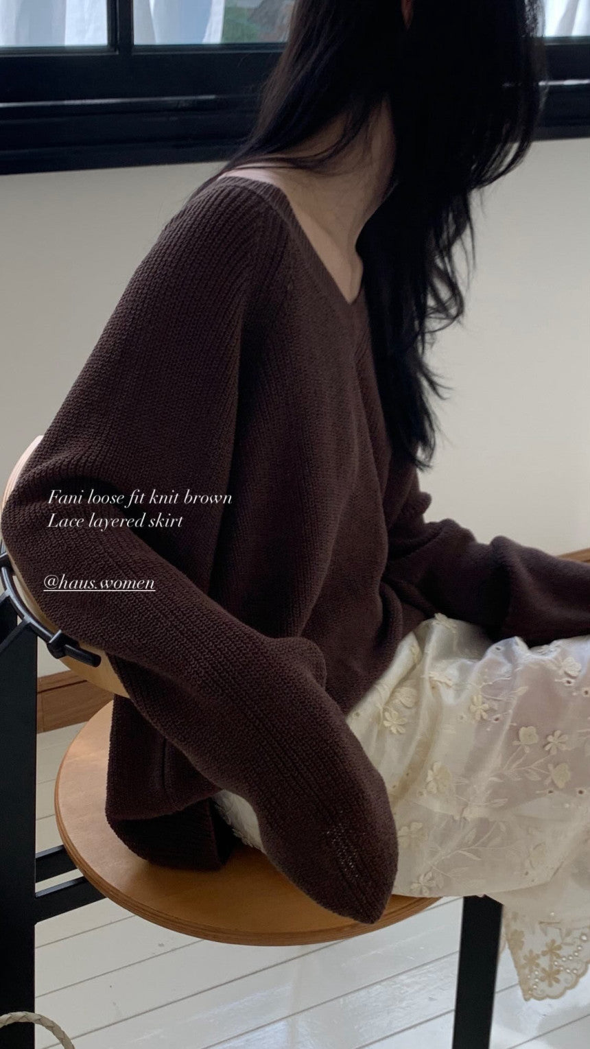cream即納 Haus fani loose fit knit-3col
