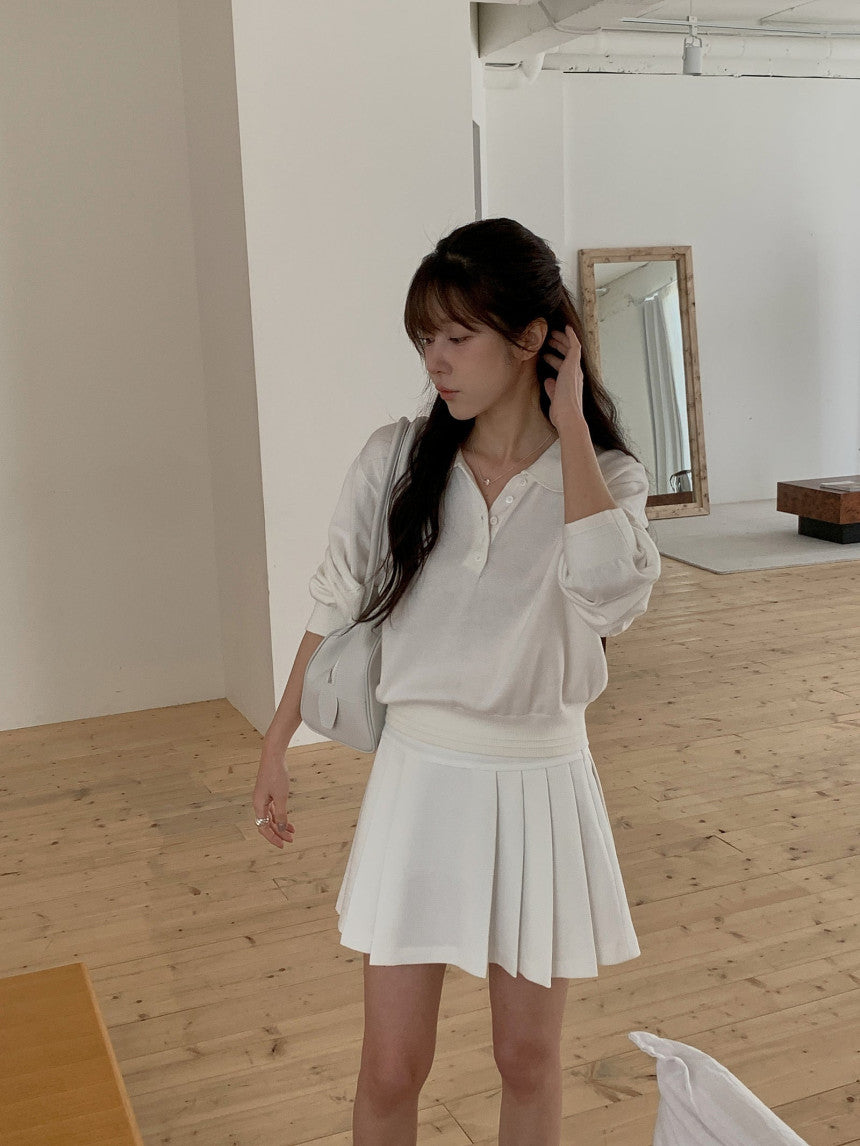 collar button knit-3col