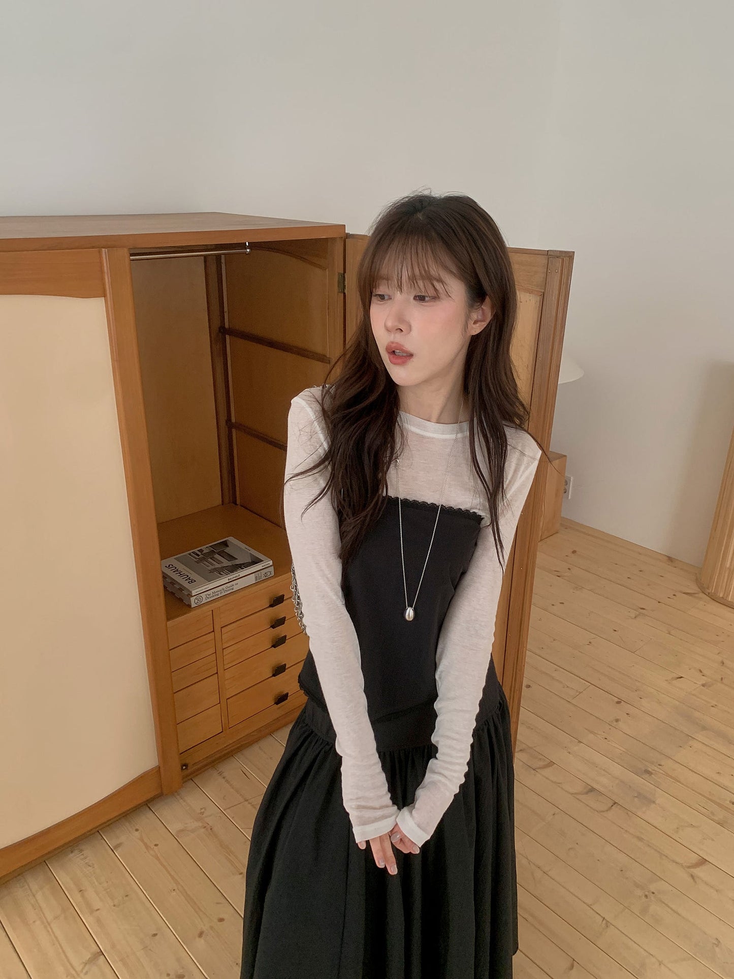 angle scarf&skirt set-2col