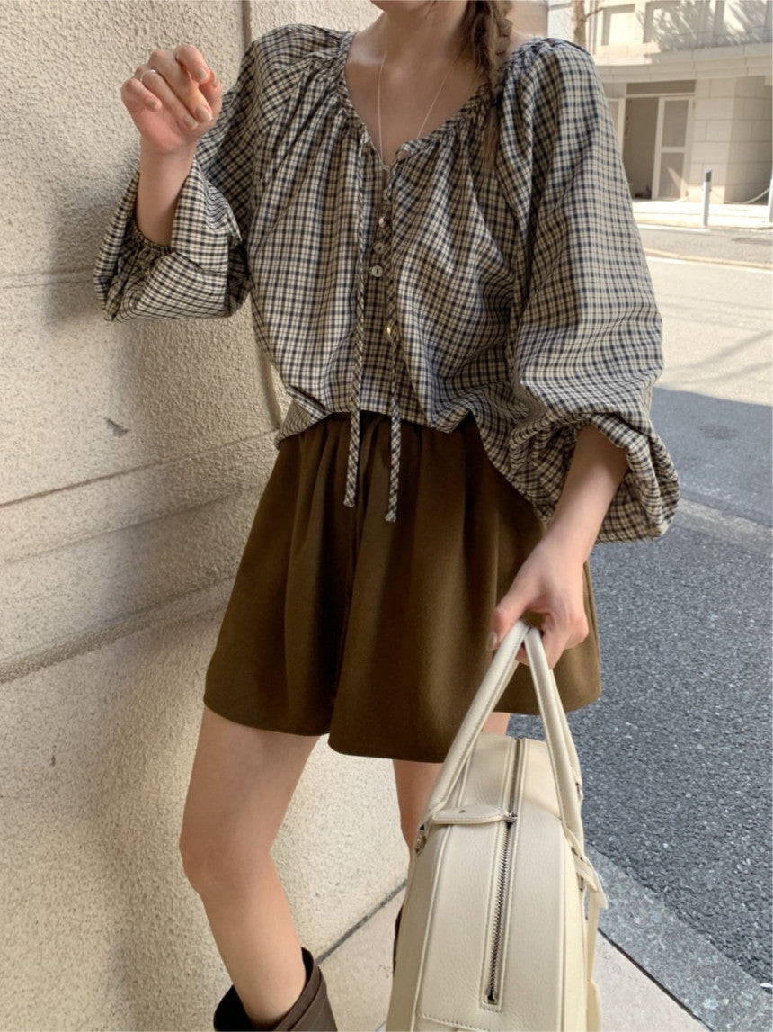 check balloon blouse-2col