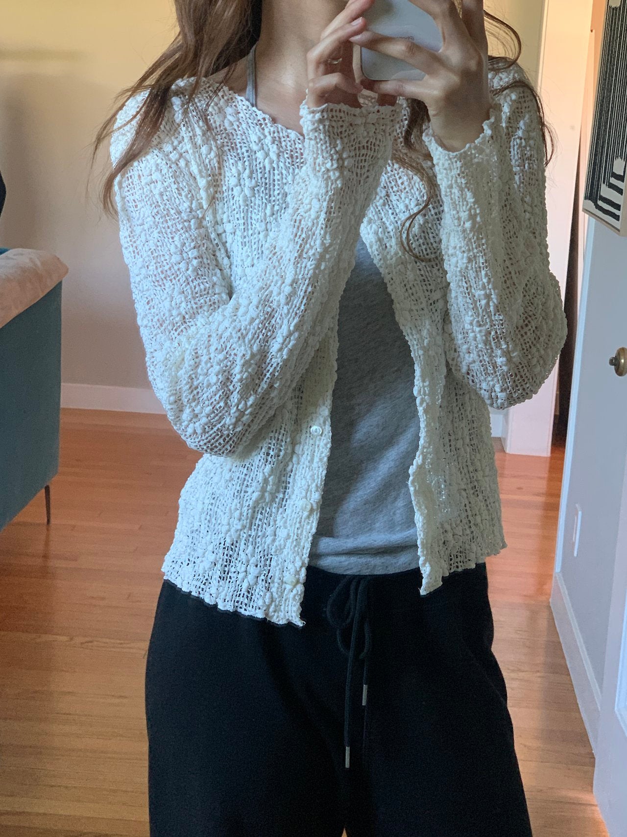 Flora textured cardigan