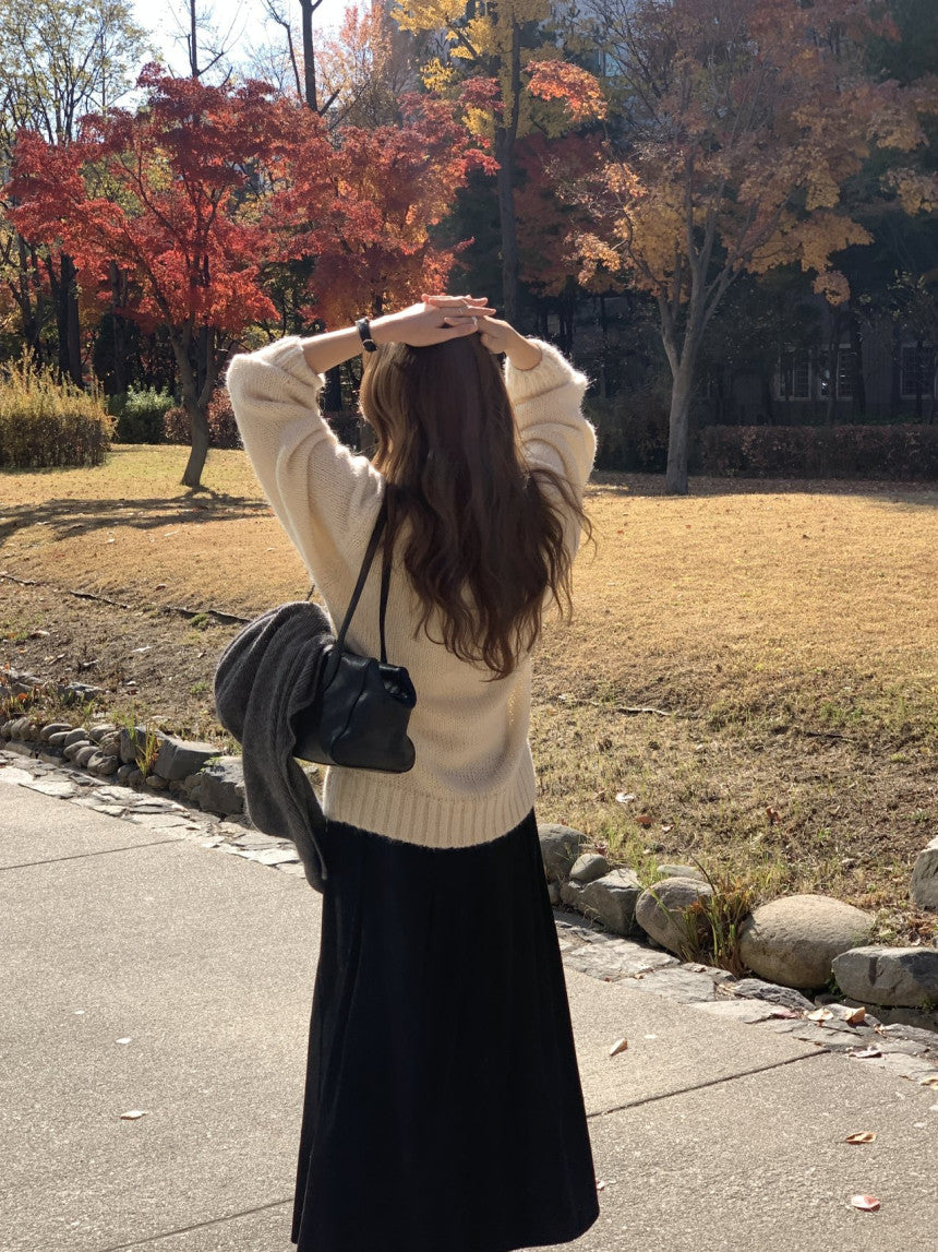 balloon alpaca oversize pullover knit-3col