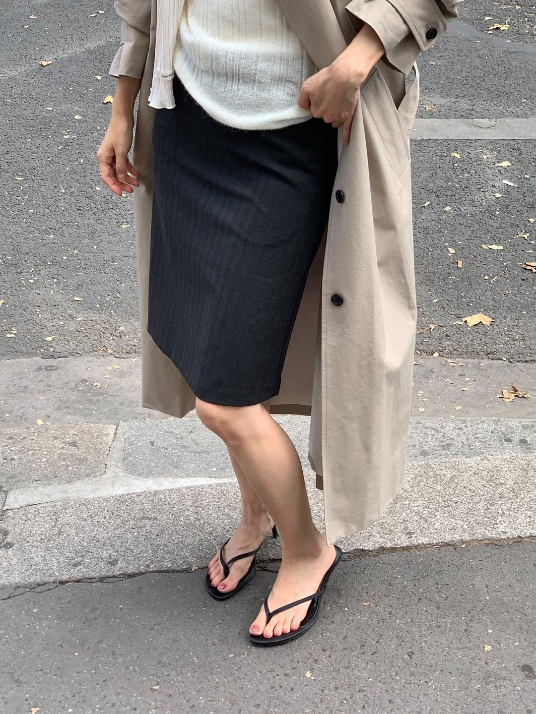 Barnet long trench coat