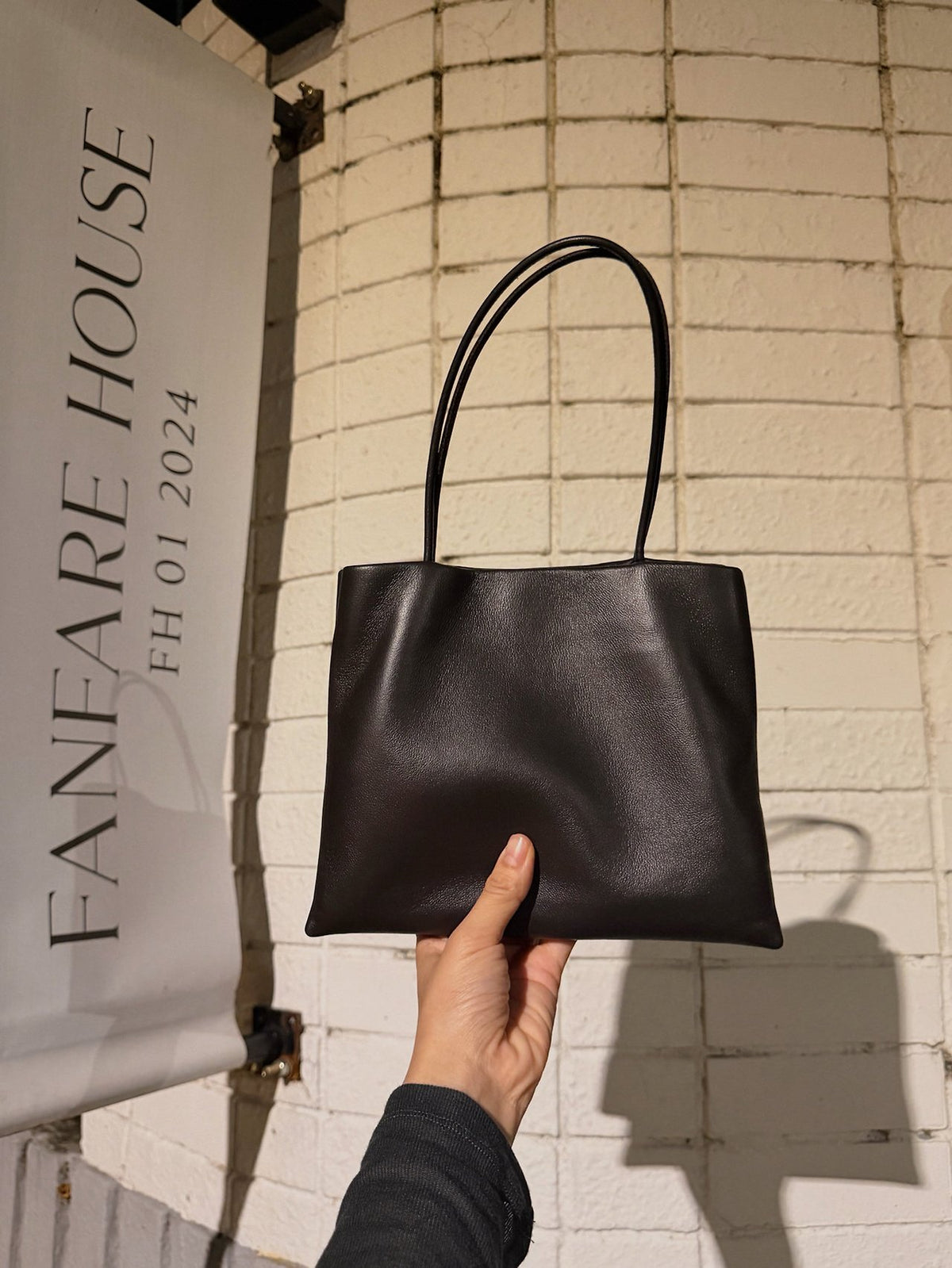 Lamb leather laptop bag