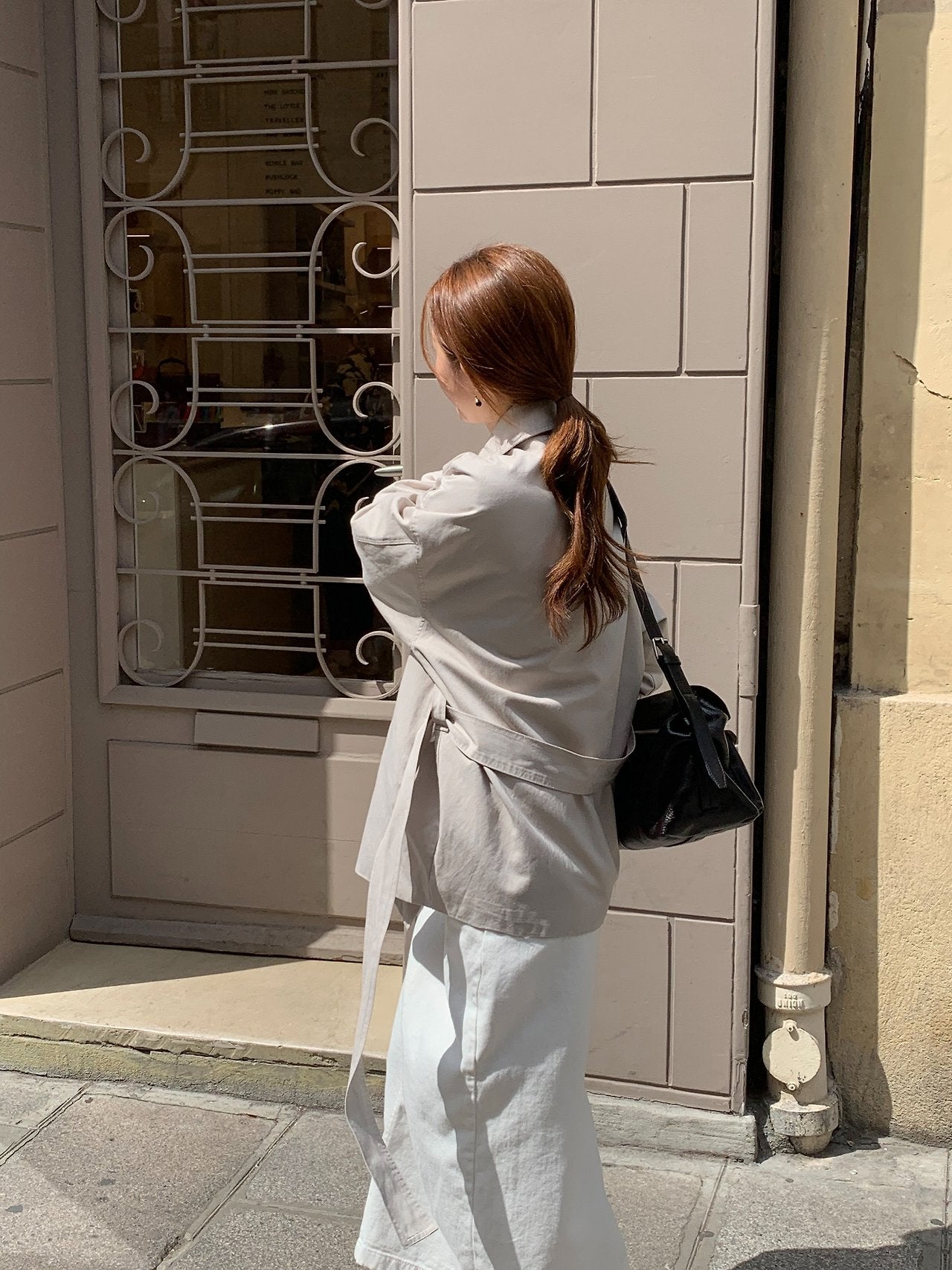 Maren washing half trench jacket-2col
