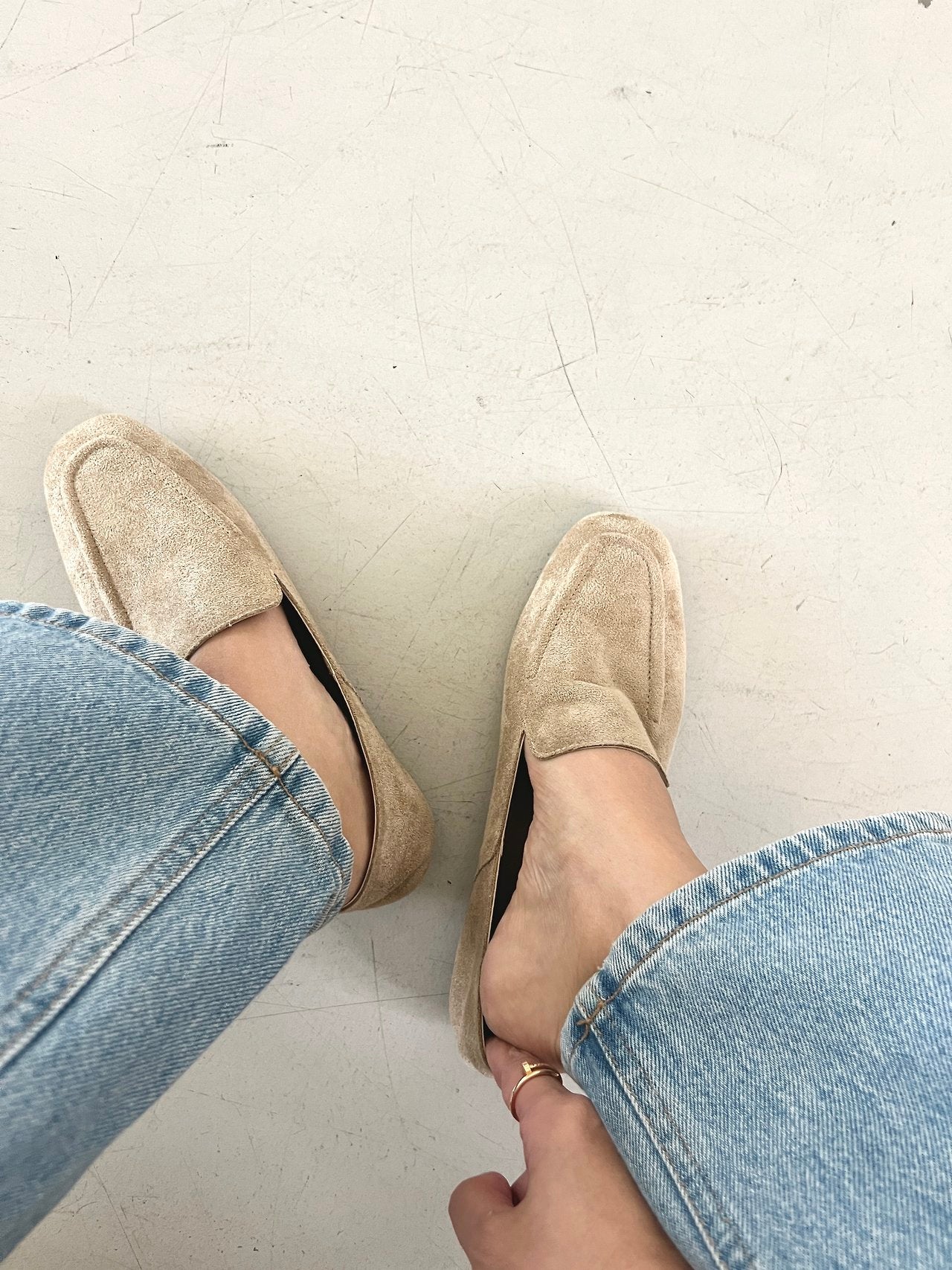 Suede soft loafers