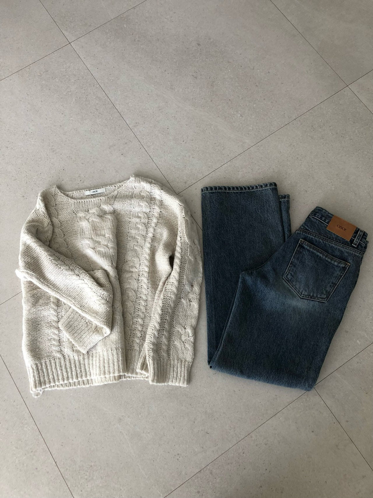 mohair cable knit-2col