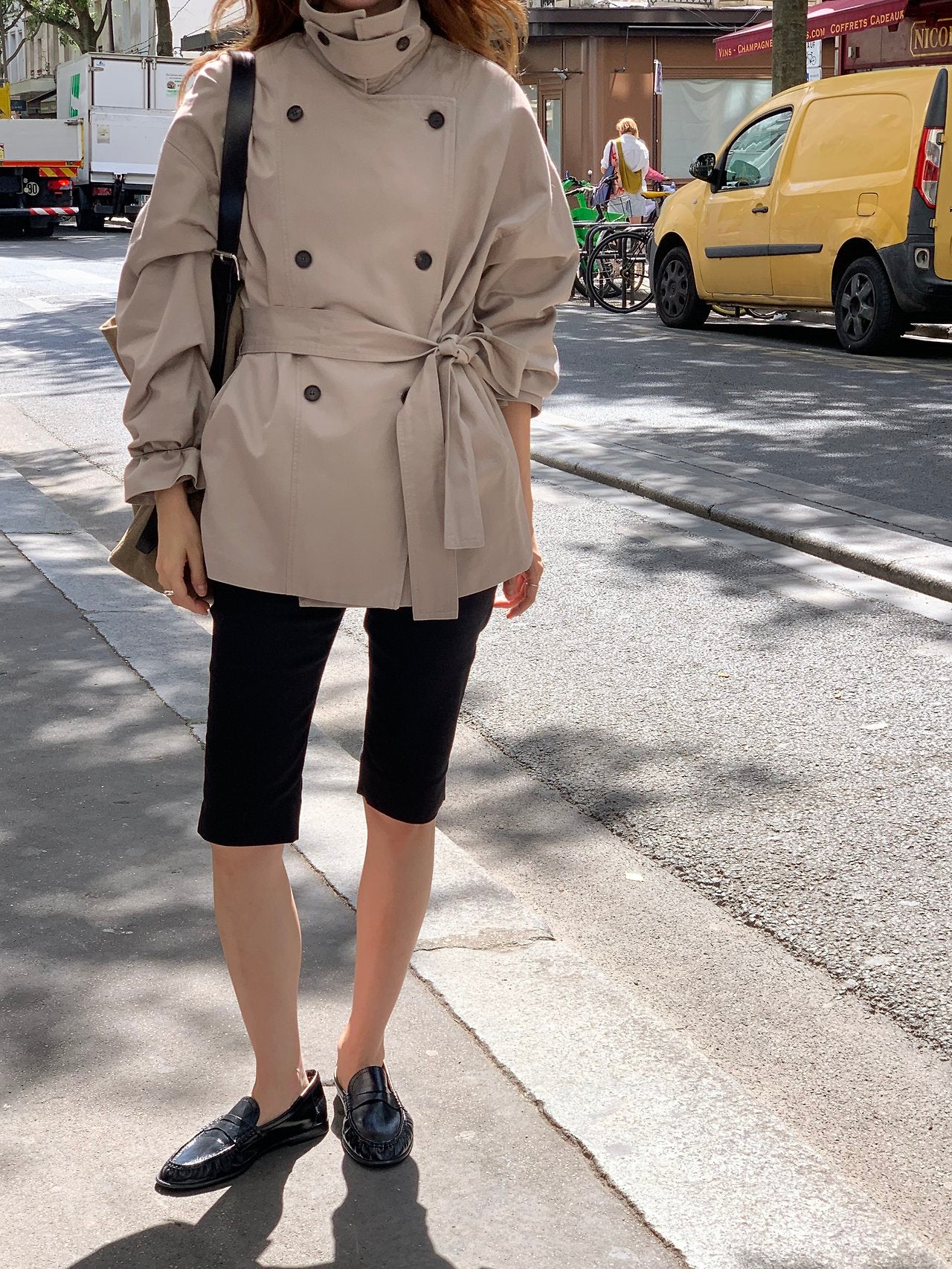 Maren washing half trench jacket-2col