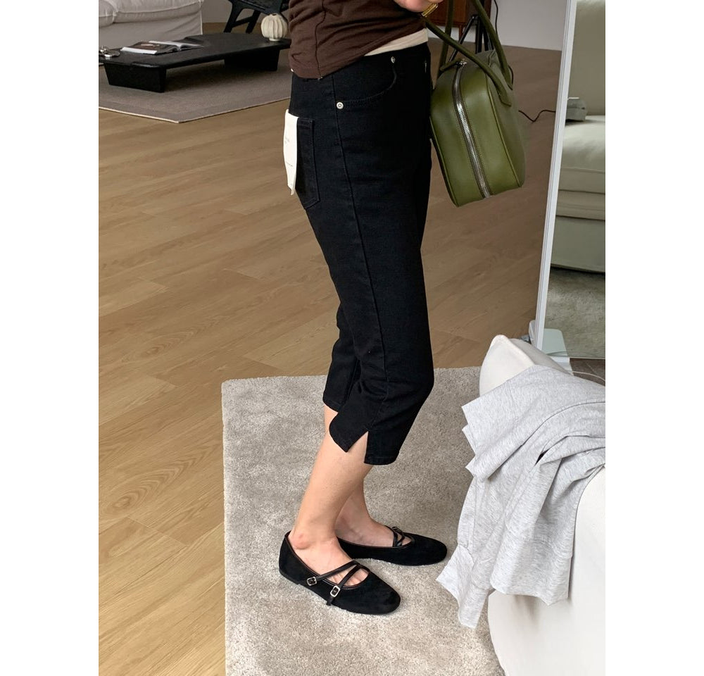 Low-rise capri pants