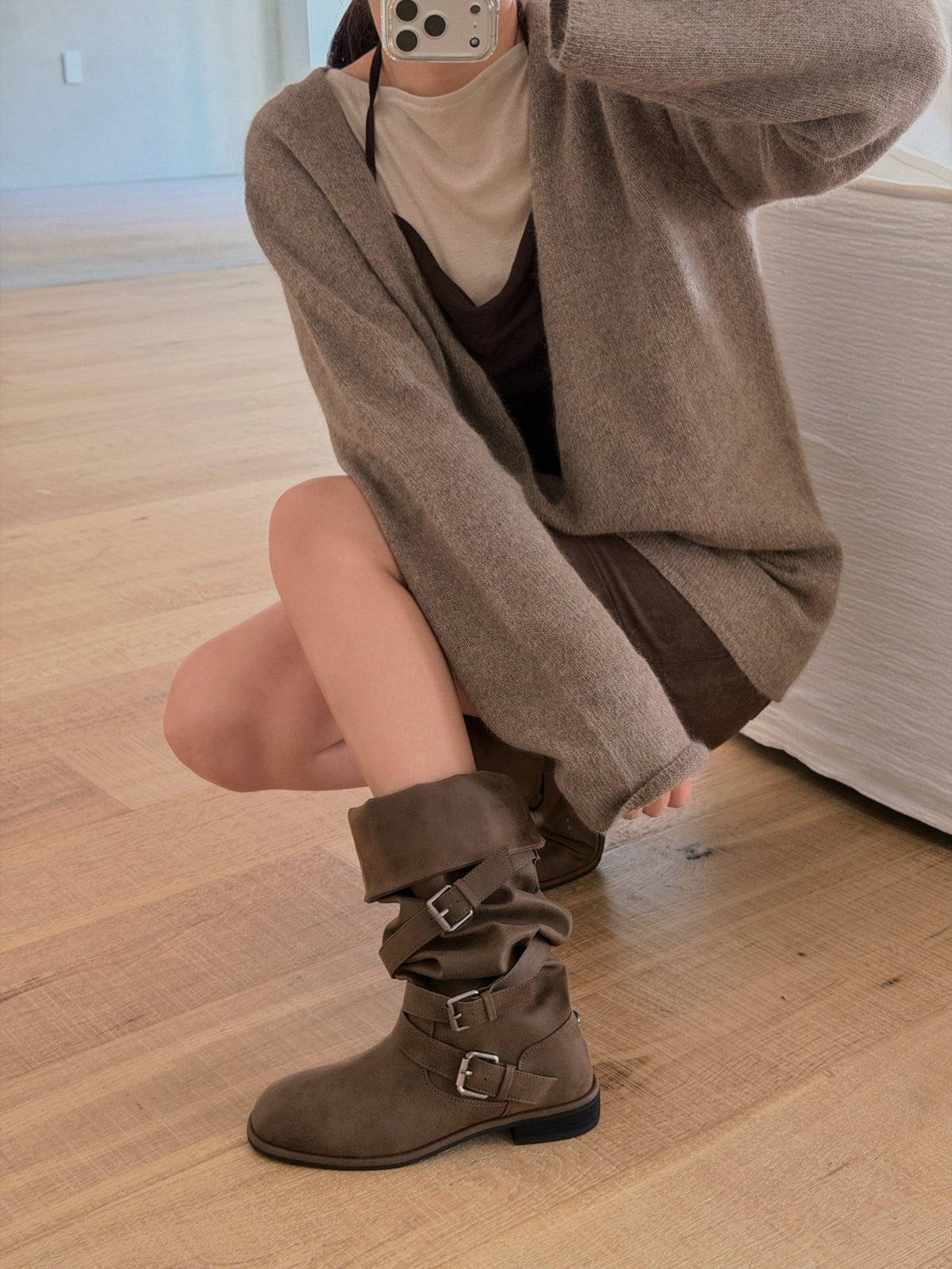 belted slouch boots-2col