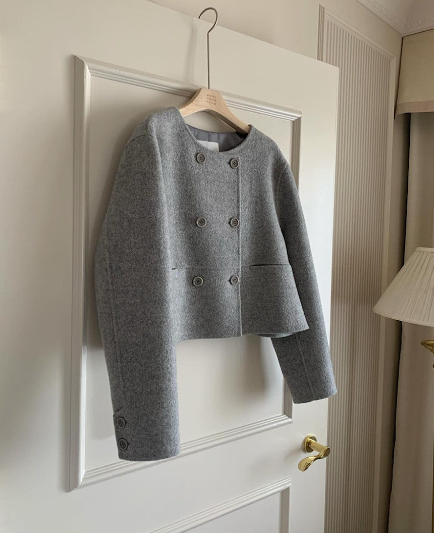 Mini short double handmade coat-2col