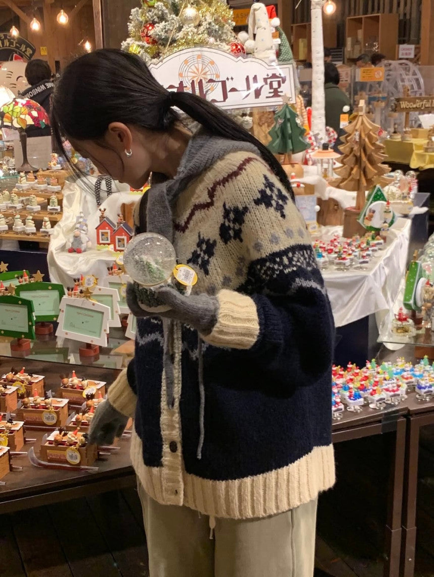 jacquard alpaca cardigan-2col