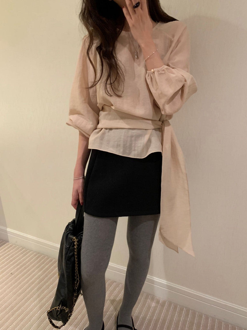 wish tie blouse-3col