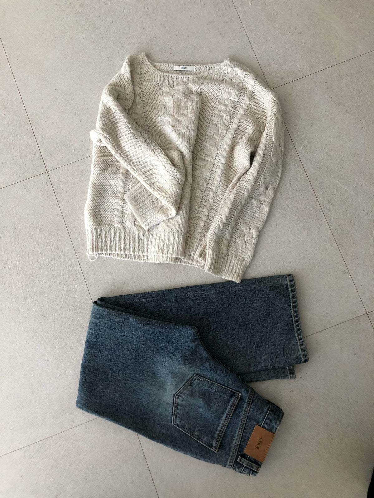 mohair cable knit-2col