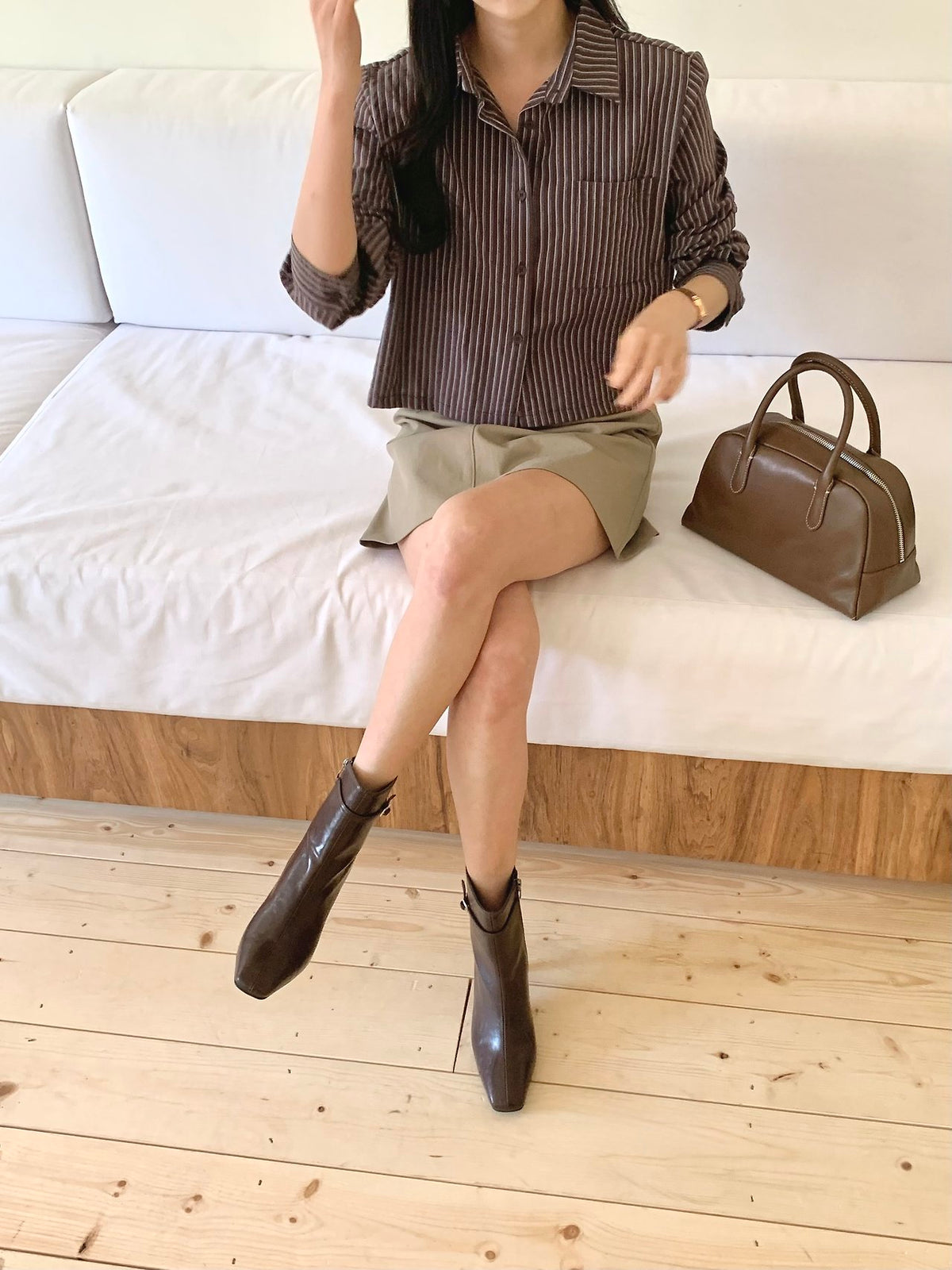 7cm Vintage Belt Ankle Boots-3col
