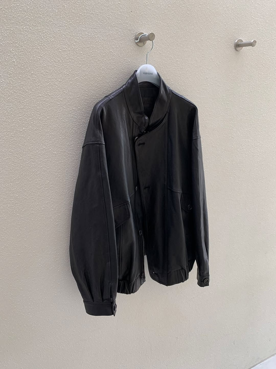 Hale lambskin leather blouson-2col
