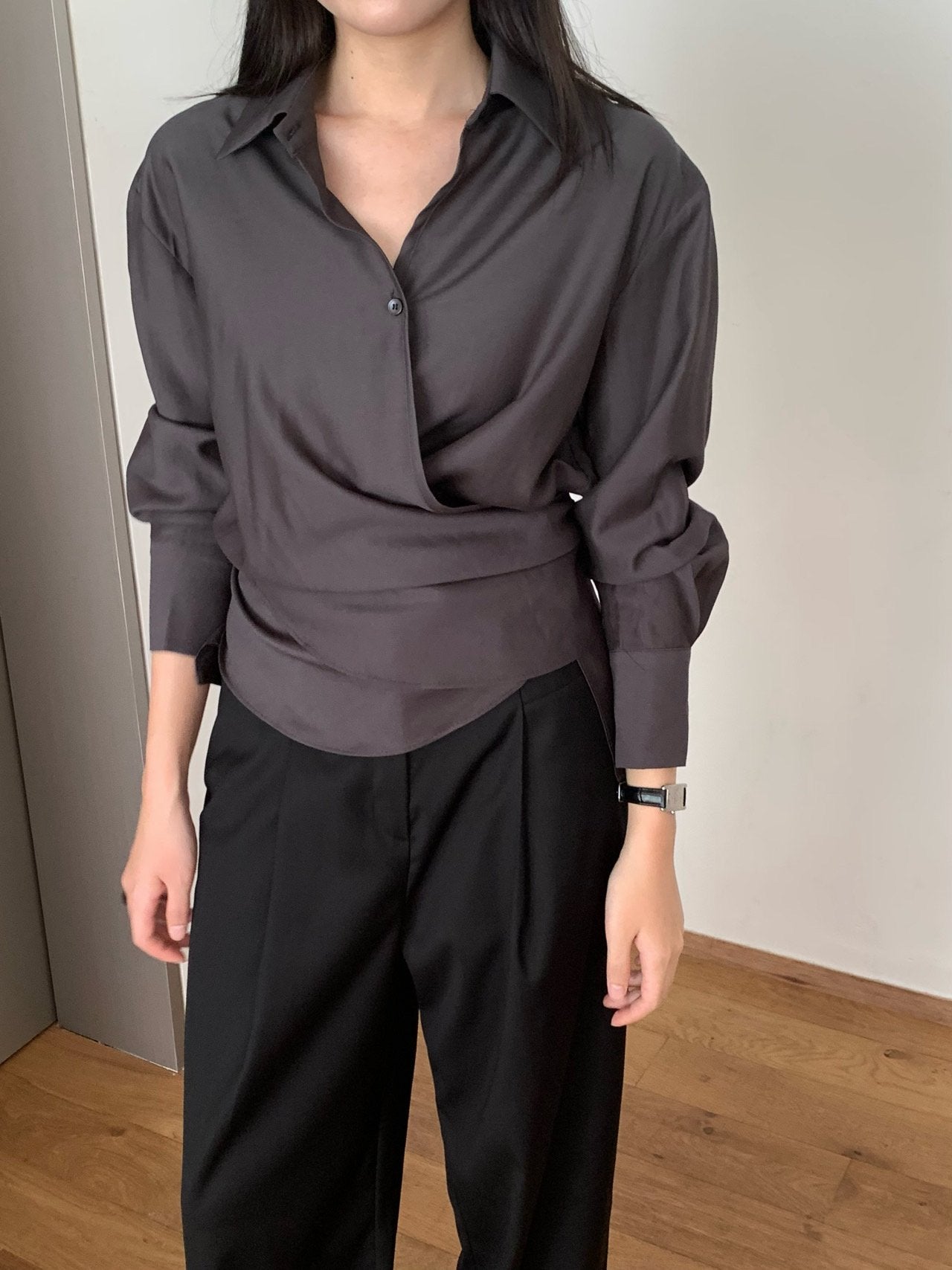 Meli wrap blouse-2col
