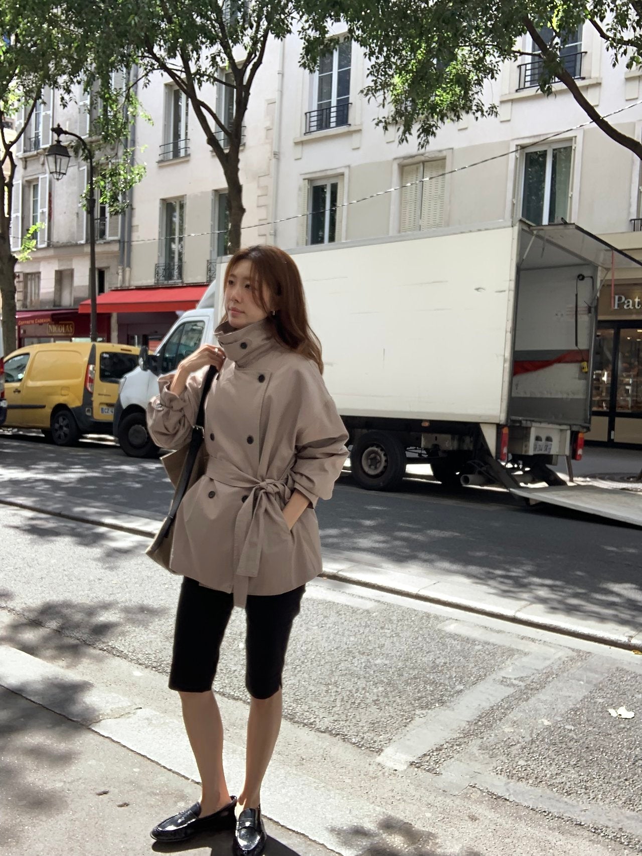 Maren washing half trench jacket-2col