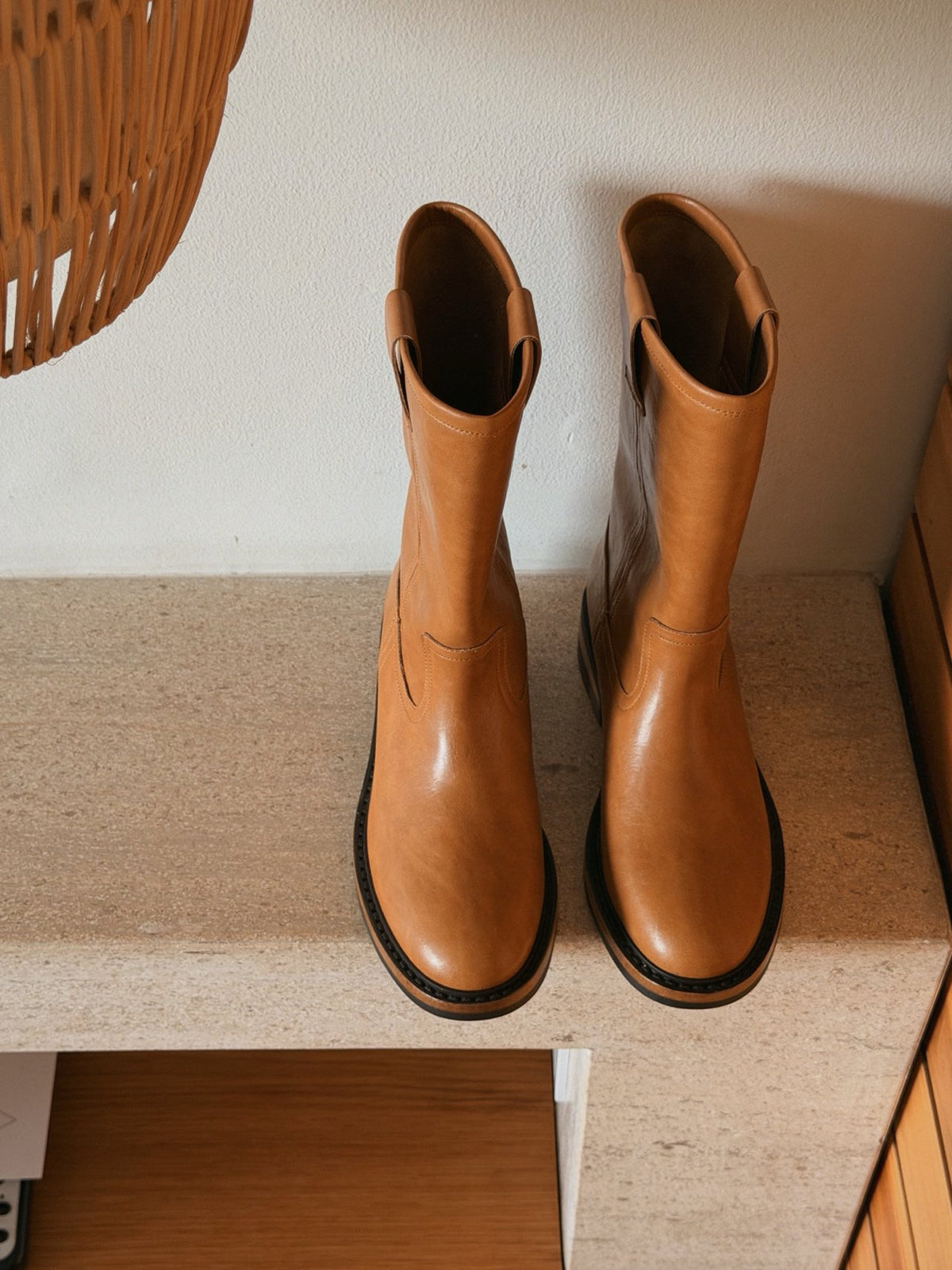 workwear leather boots-2col