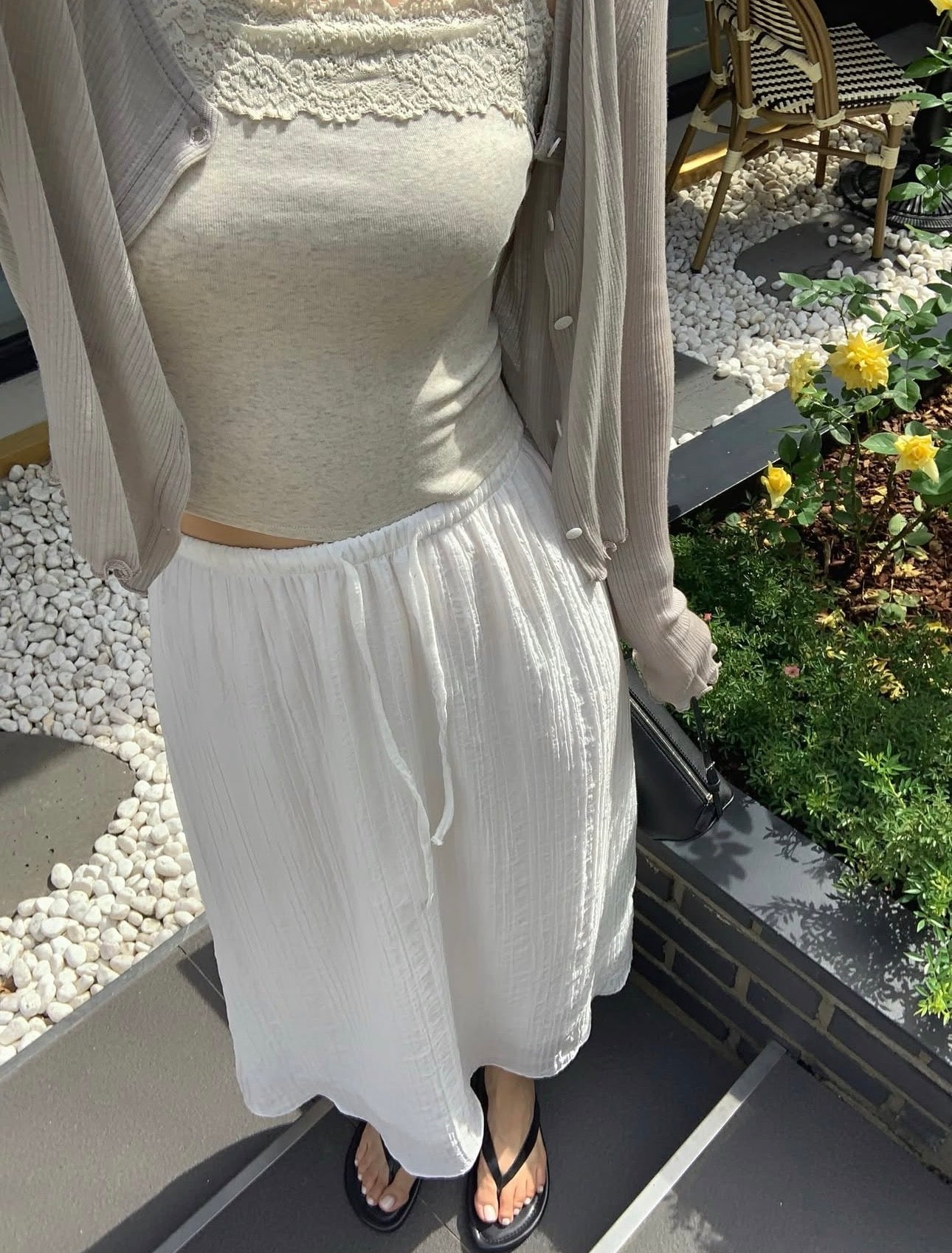 liter pomy shiny wrinkle skirt-2col