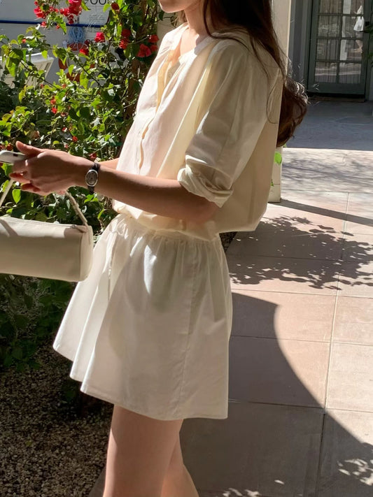 Ounce majo ribbon shorts-2col