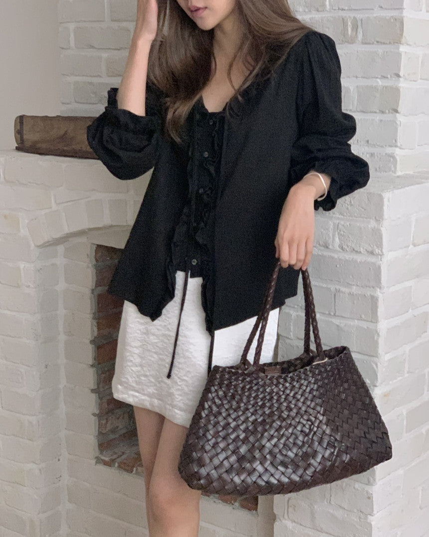 Riel ruffle blouse-2col