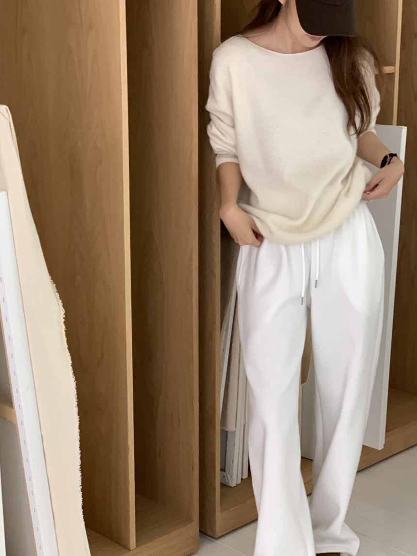 Elin cashmere wholega boat neck knit-4col