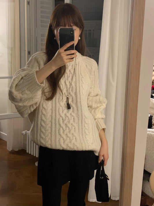 Ounce margo wool cable knit-2col