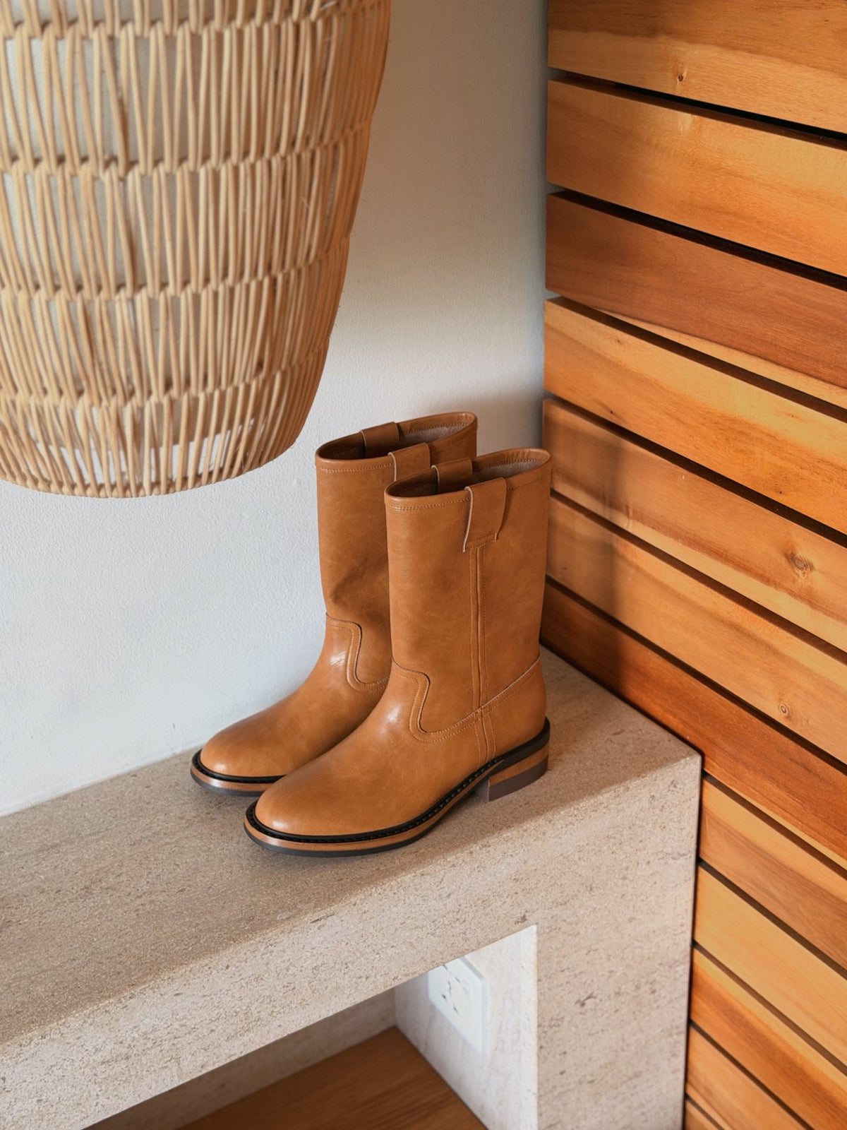 workwear leather boots-2col