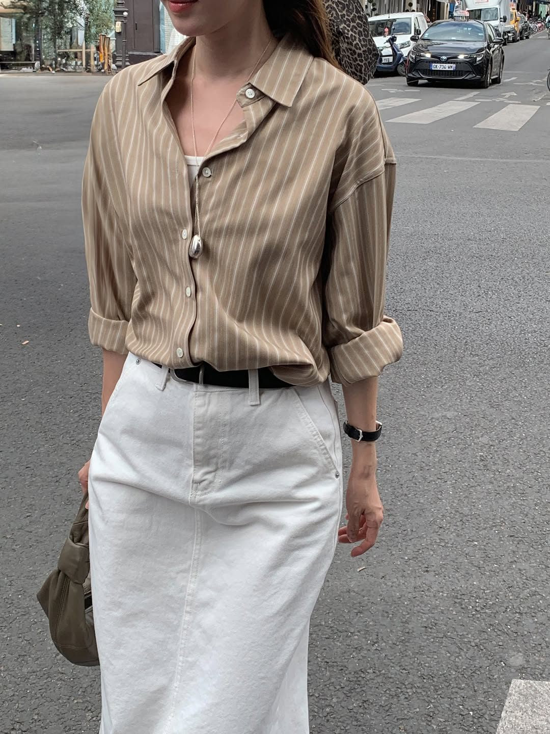 Soren tencel stripe shirt