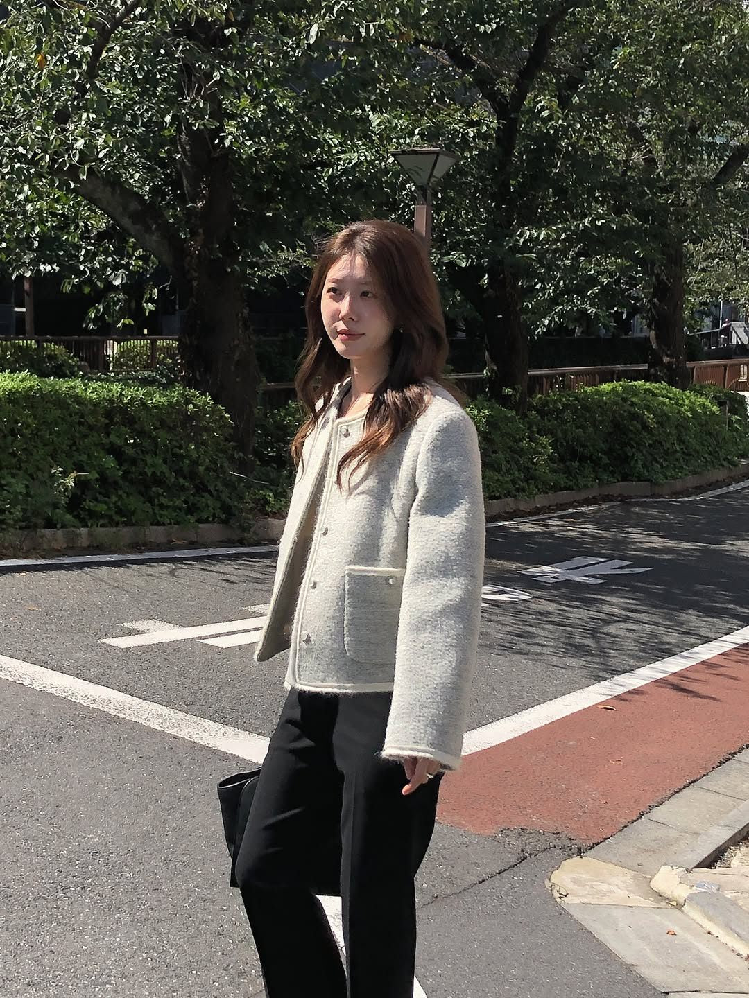 rowen contrast tweed jacket