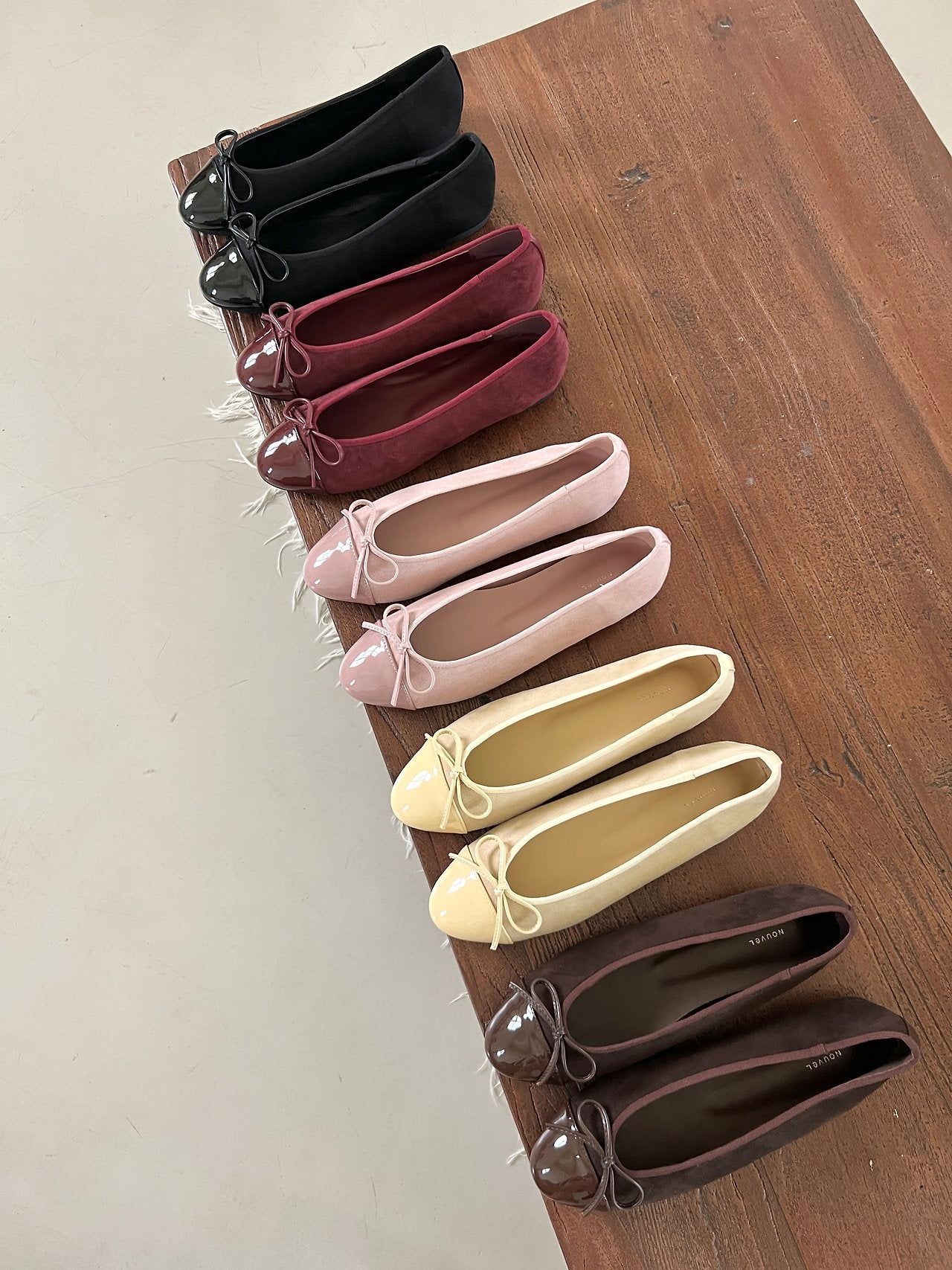 Autumn suede ribbon flats