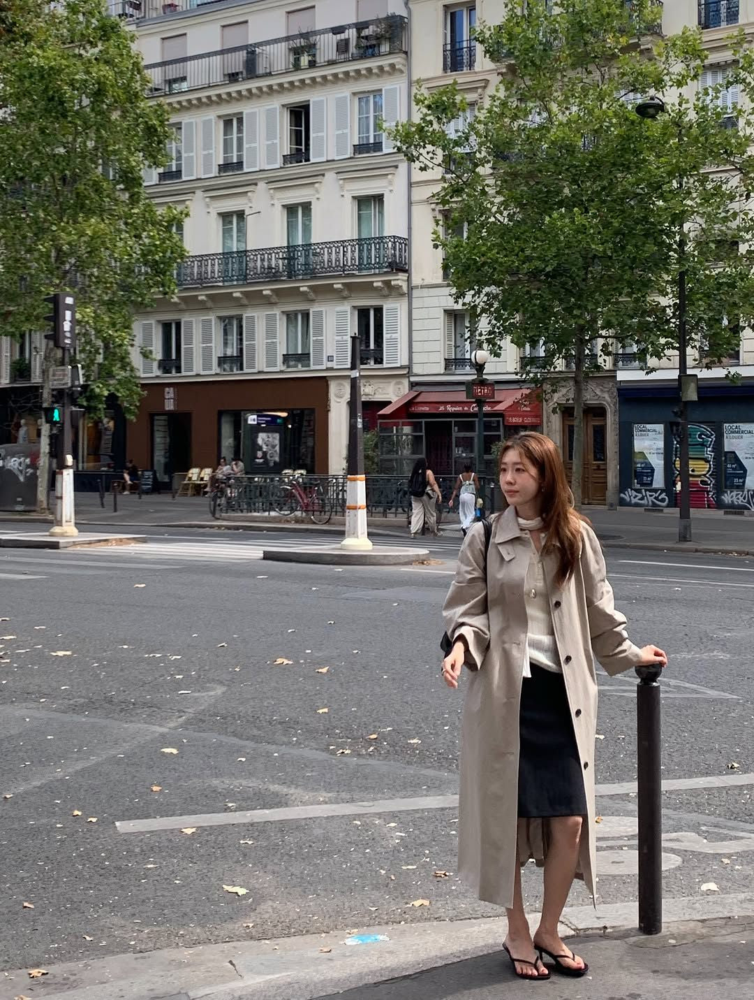 Barnet long trench coat