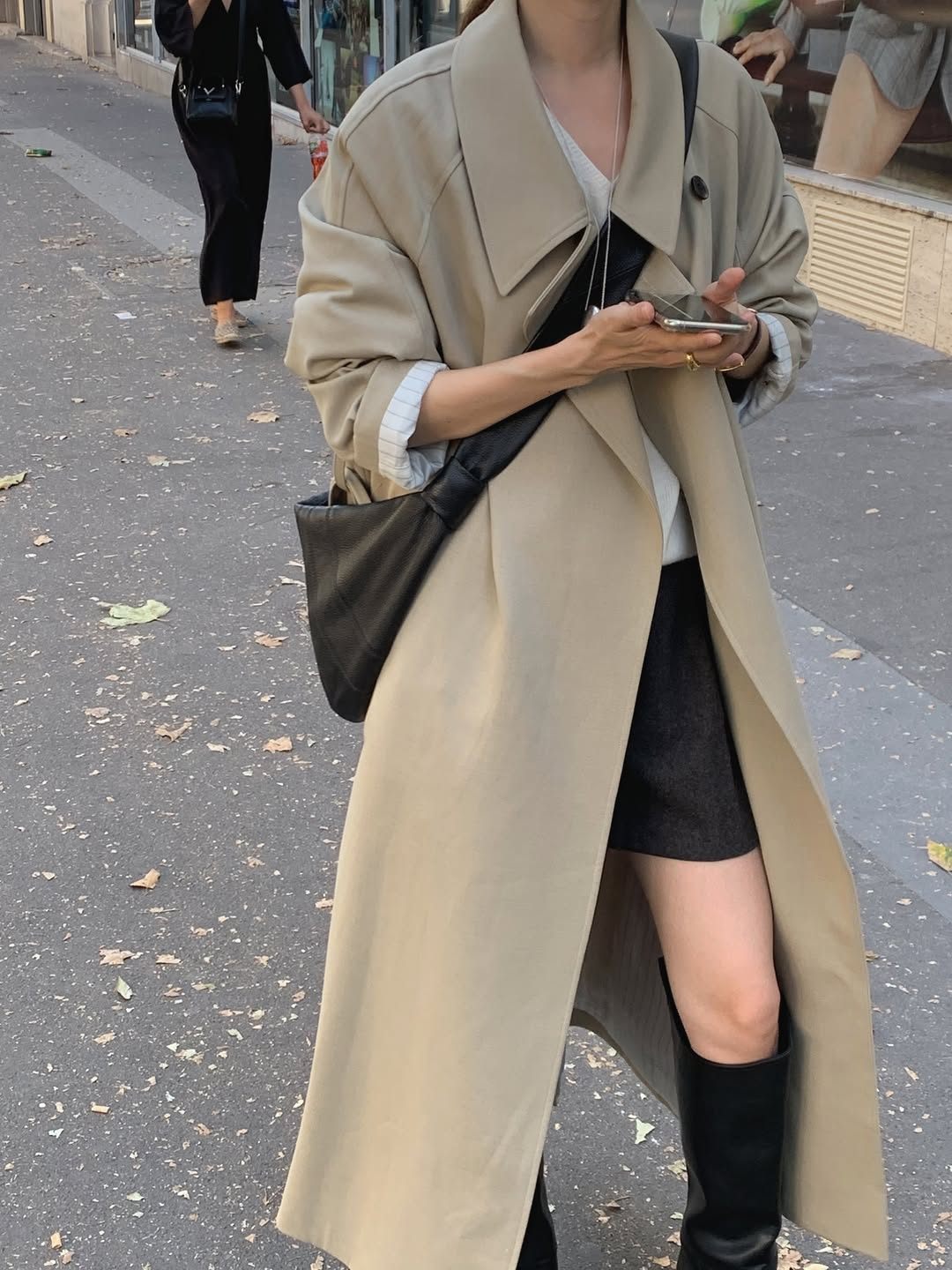 mare stripe-lining trench coat-2col