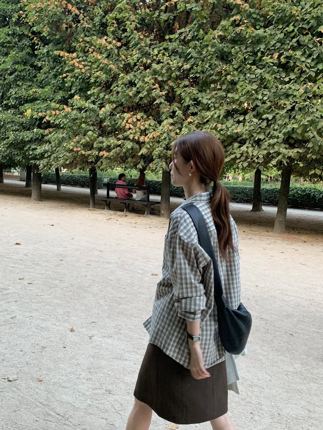 lucen check cotton shirt-2col
