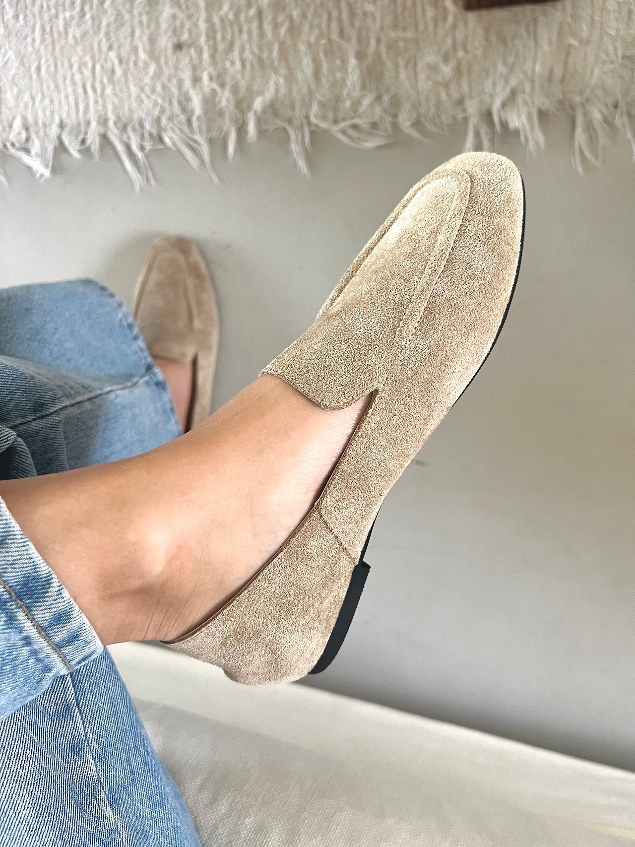 Suede soft loafers