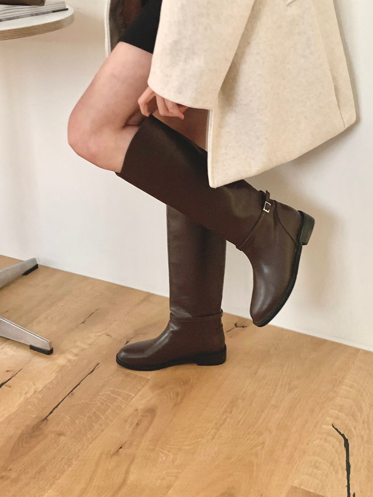Ankle Detail Long Boots-2col