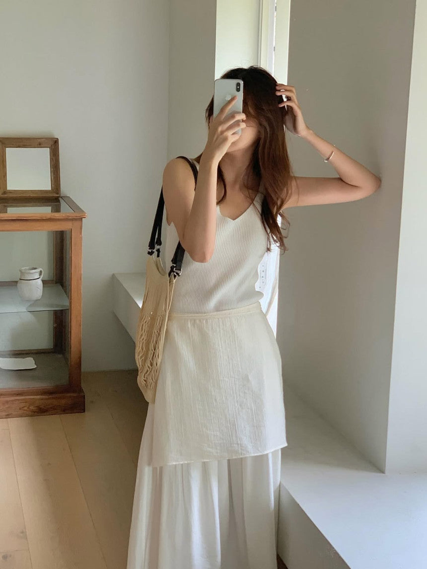 Butter rayered wrap skirt-3col