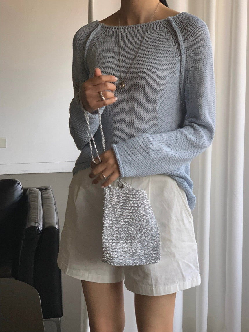 ivory即納 bread linen knit-4col