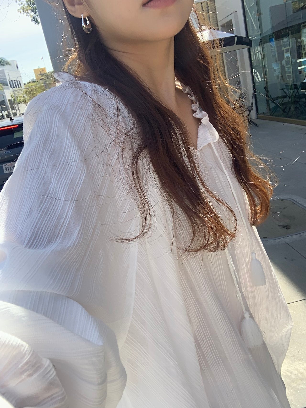 Lea tassel frill blouse
