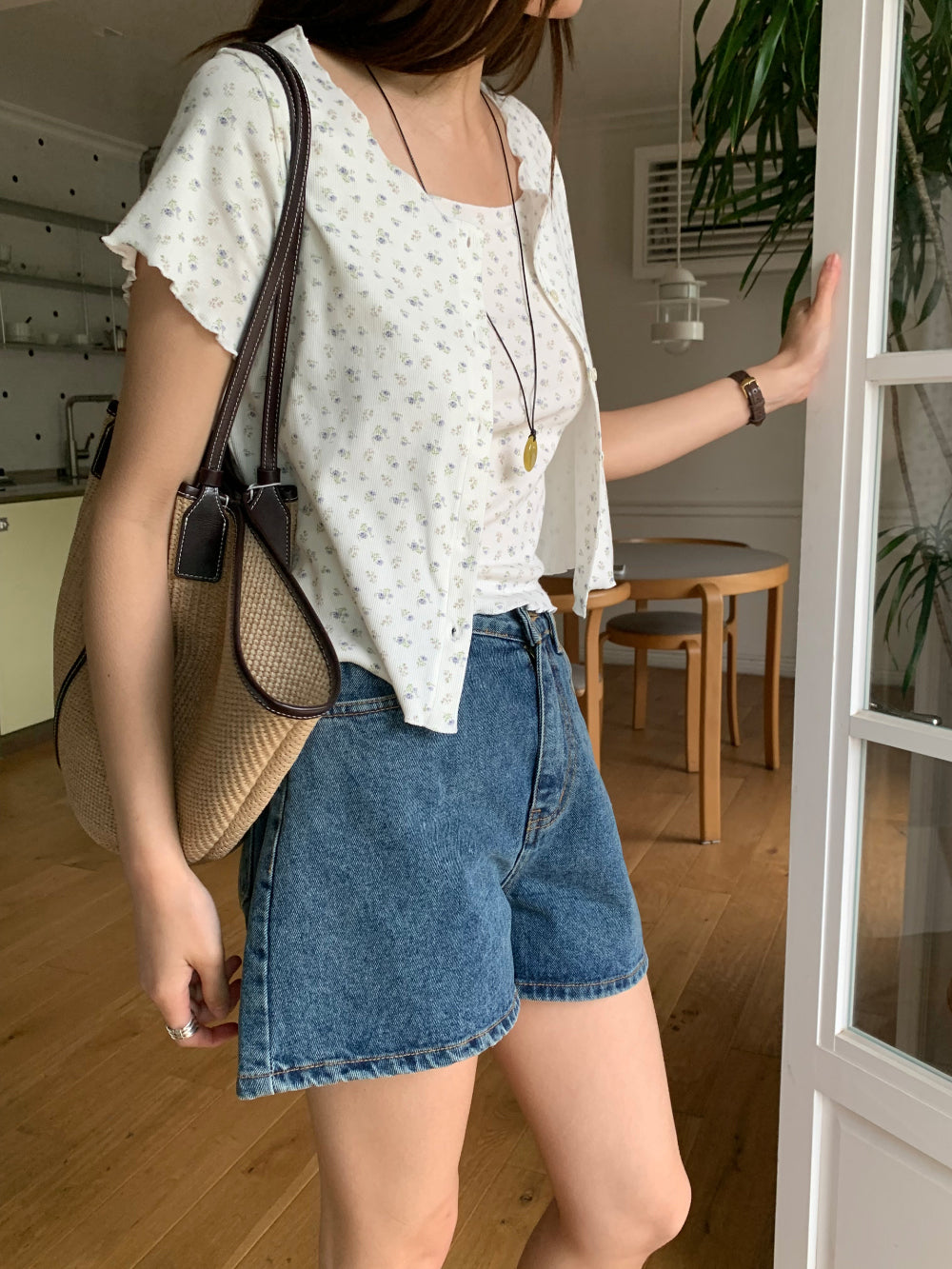 like sleeveless&cardigan set-2col