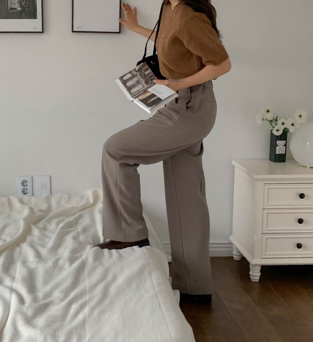 backbanding semi-wide gimo slacks-3col/ショート丈あり