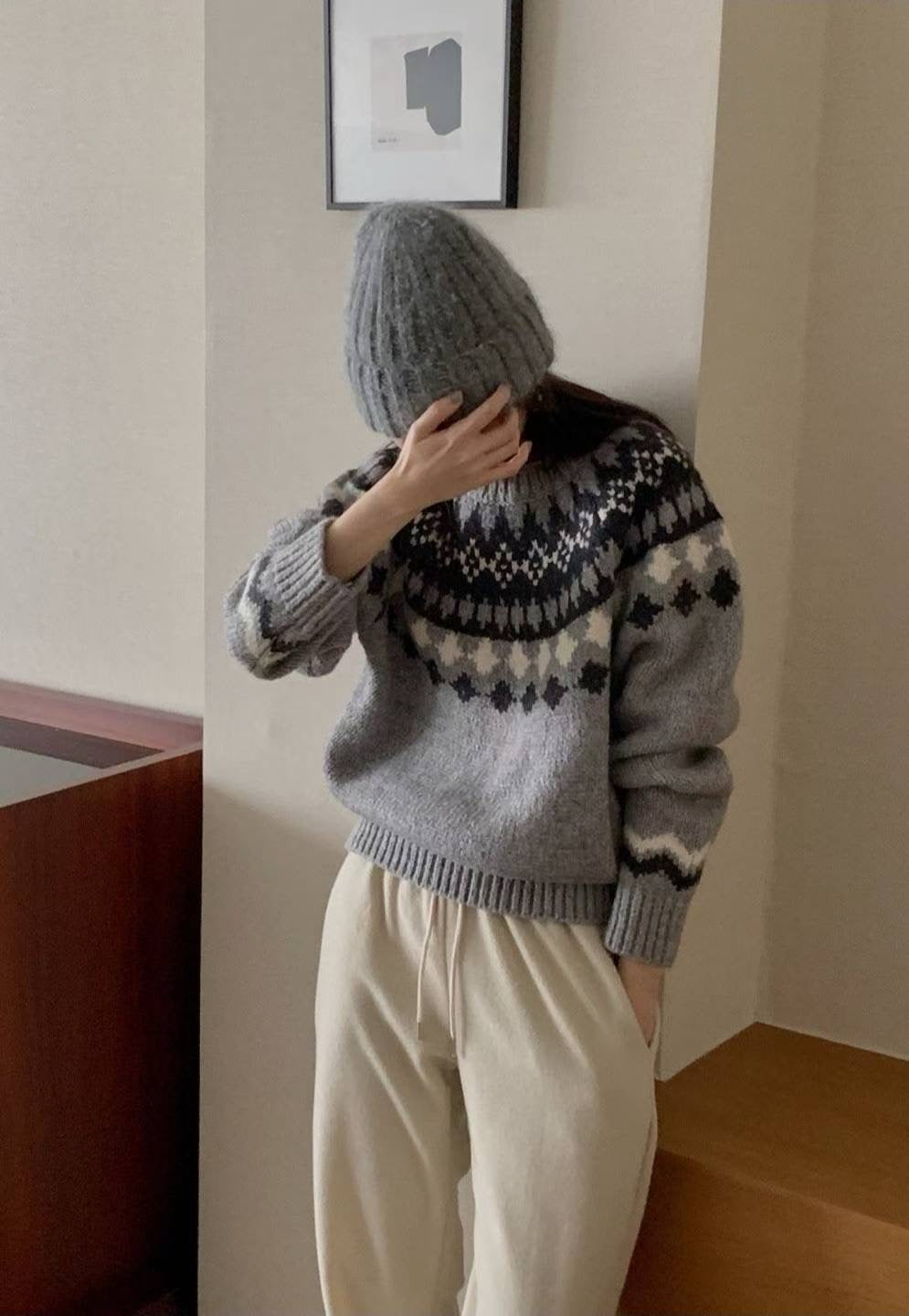 Flower punch knit-2col