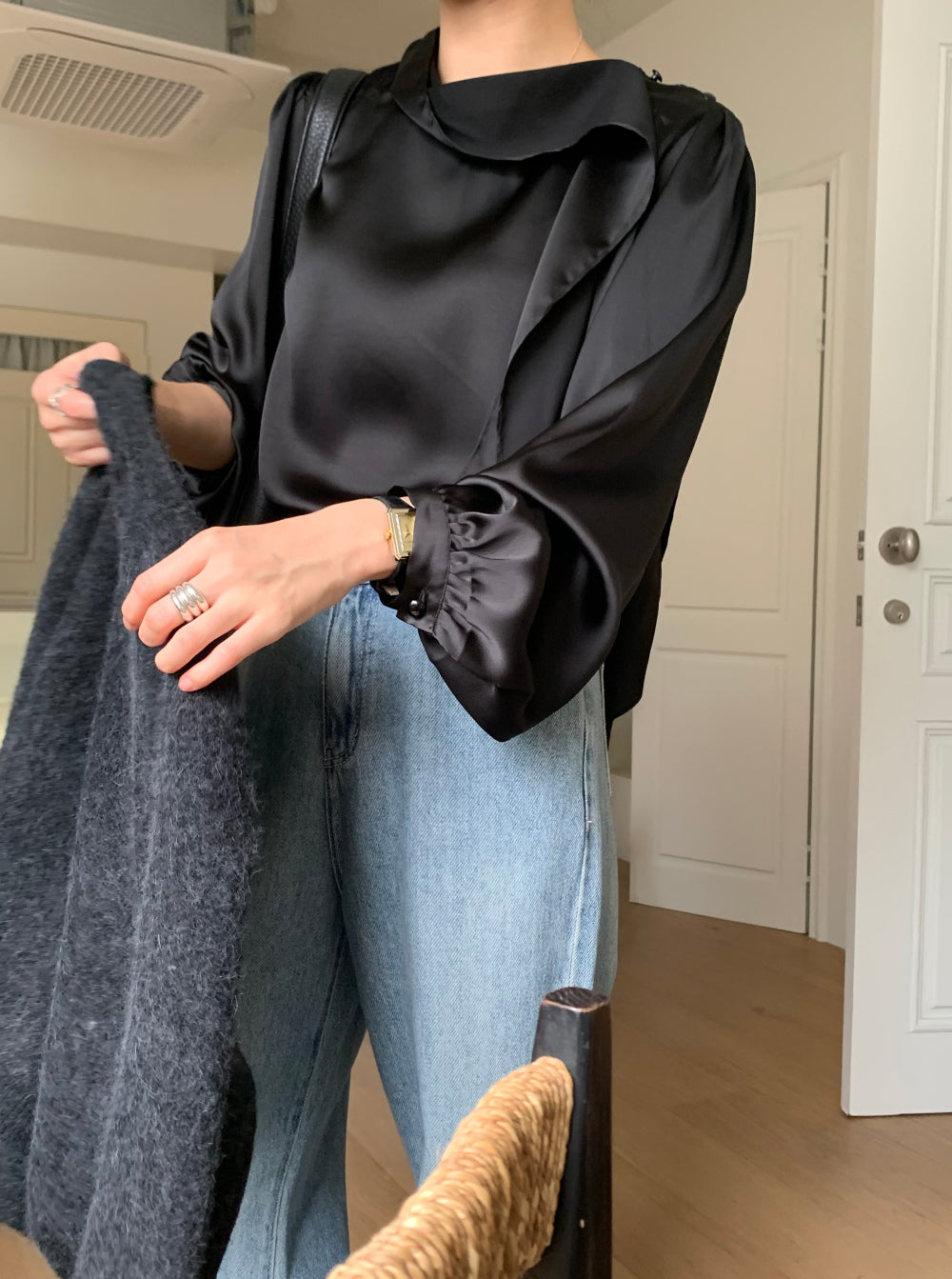 house tie blouse-3col