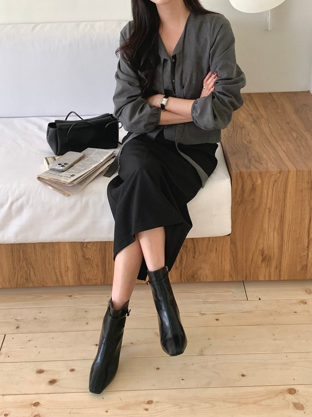 7cm Vintage Belt Ankle Boots-3col