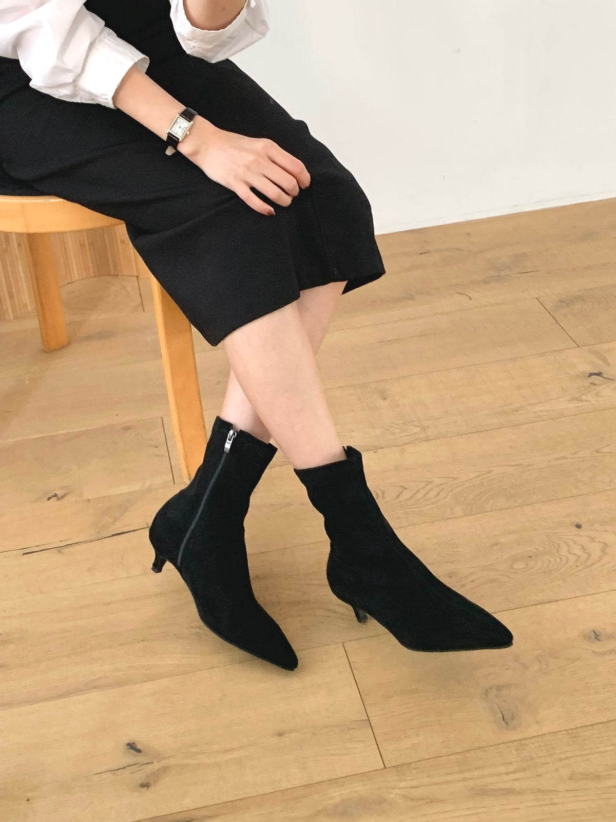 Stretch Suede Ankle Boots-4col